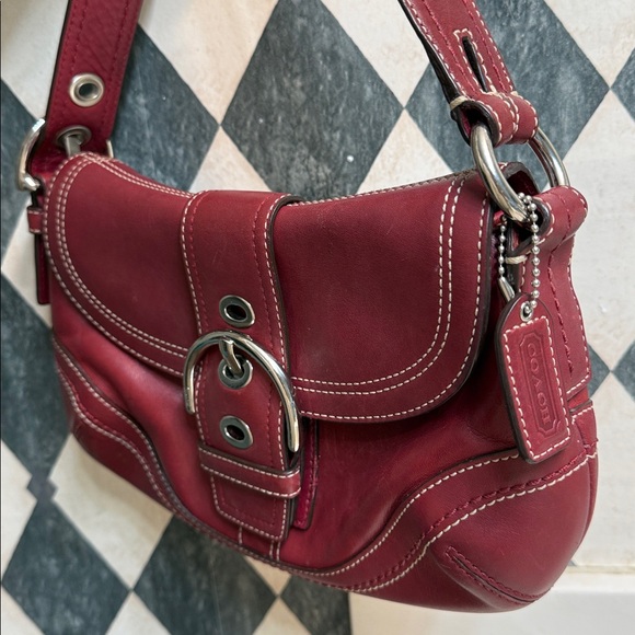 Coach Red Leather Soho Buckle y2k Shoulder Bag f10909 - Picture 2 of 5